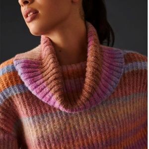 Anthropologie Striped Turtleneck Sweater